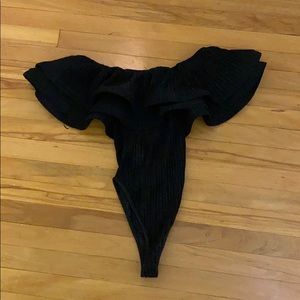Fashion Nova ruffle off the shoulder bodysuit